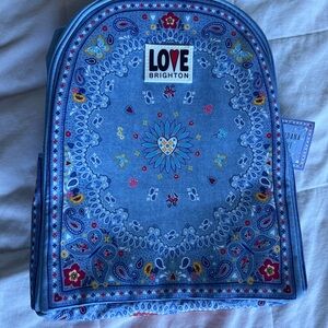 Brighton Bandana Love Faux Denim Patterned Backpack